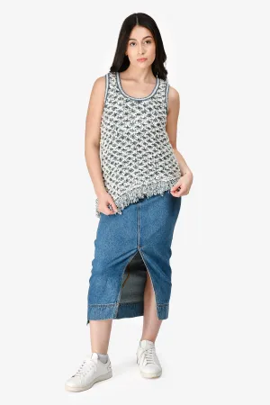 Jacquemus Bleu La Casa 'La Jupe de-Nîmes' Jupe Midi en Denim Taille 28