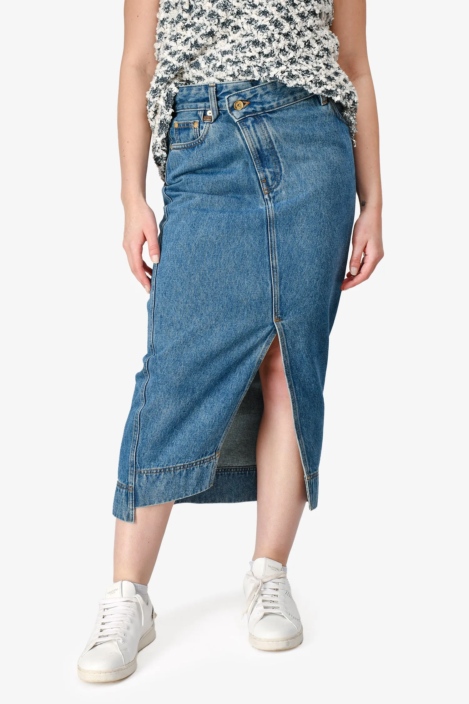Jacquemus Bleu La Casa 'La Jupe de-Nîmes' Jupe Midi en Denim Taille 28