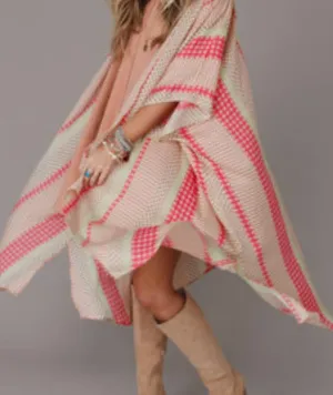 Janet Kimono en rose multicolore