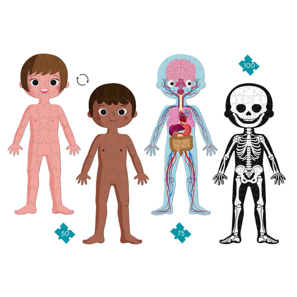 Janod - Ensemble de 4 puzzles géants pour découvrir le corps humain