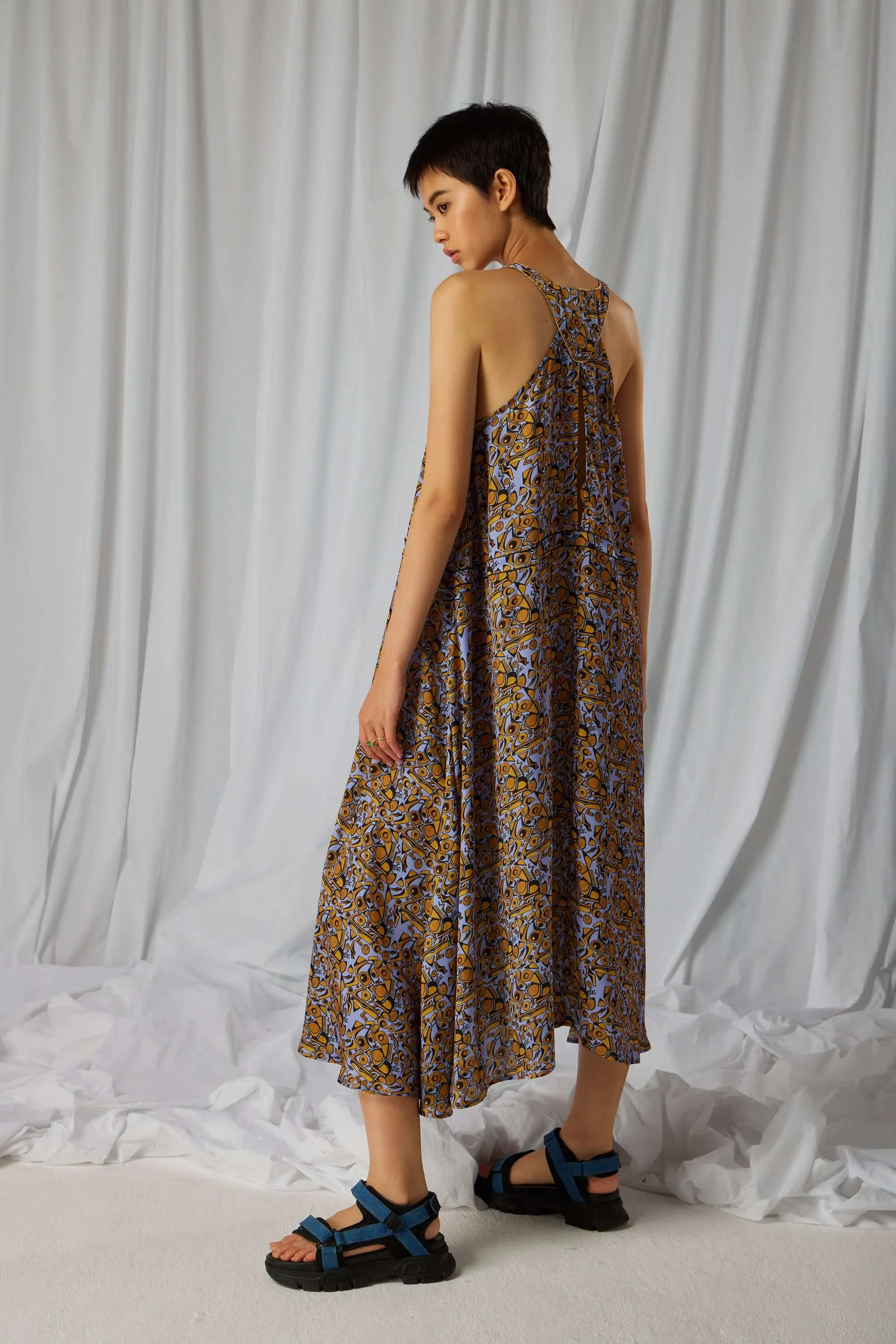Robe Java à motif usine Art Déco