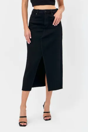 Jean Midi Jupe En Noir