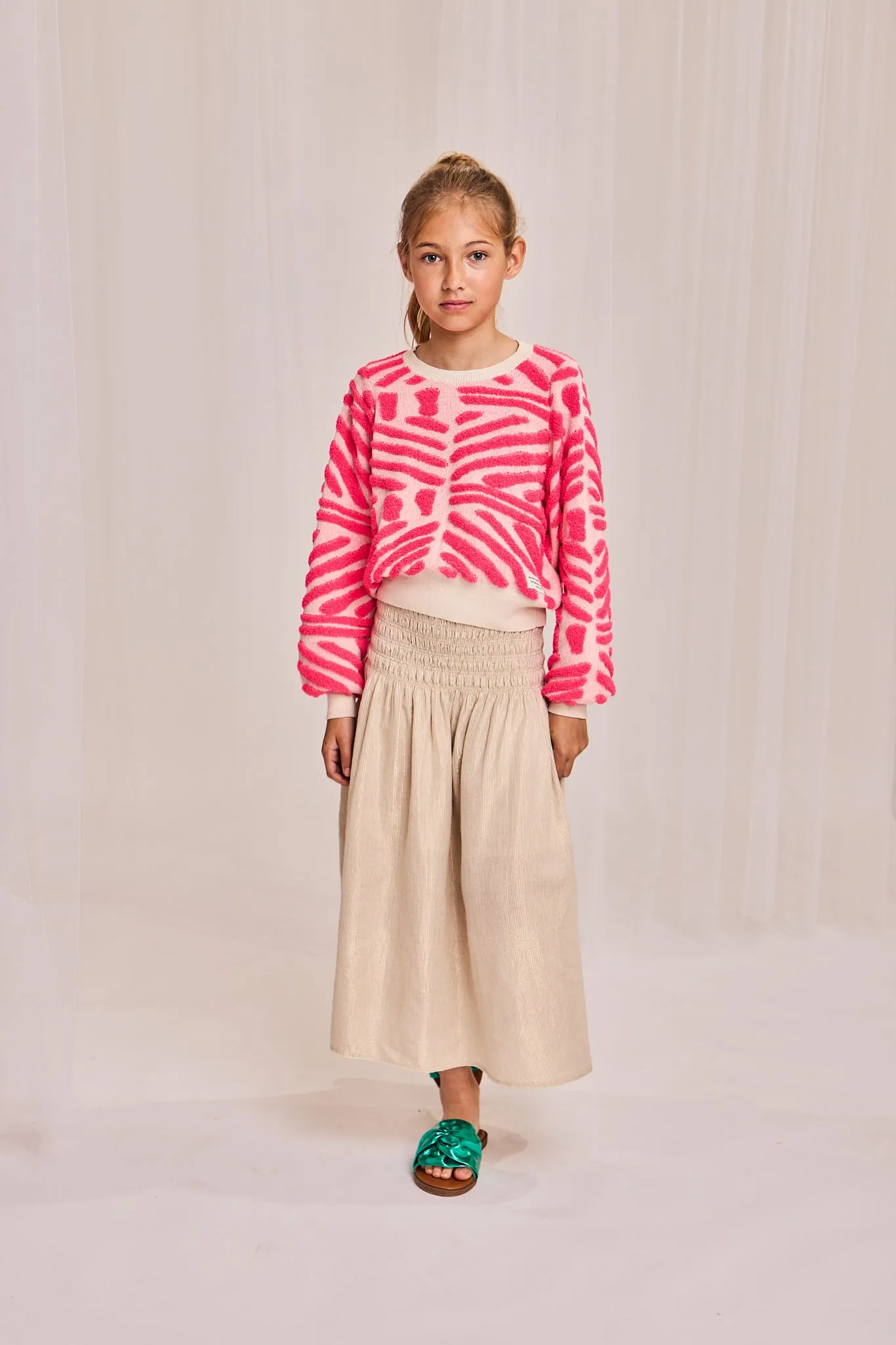 jess col ras jacquard 000510 - rose fluo Ao76 Vêtements Garçons Filles