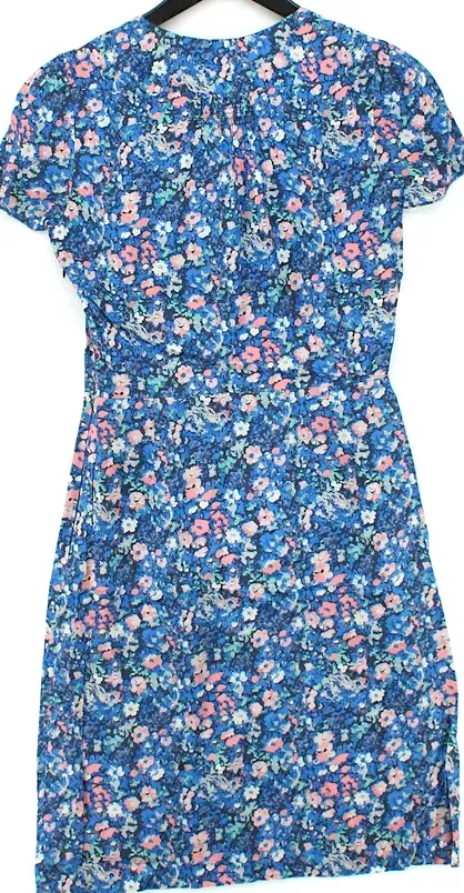 Jigsaw Londres Royaume-Uni. Robe longue 100% viscose à motifs floraux bleus