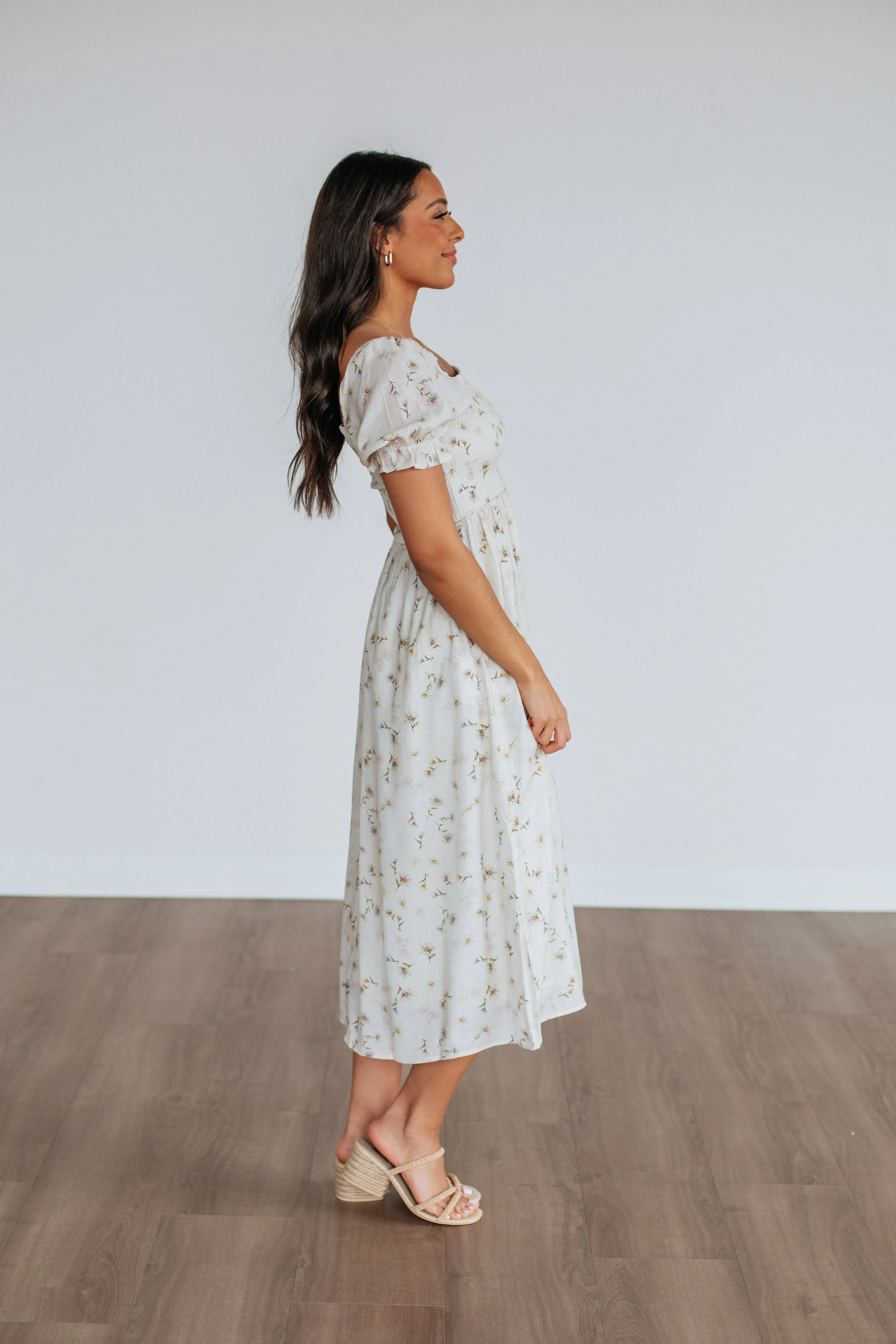 Robe mi-longue Joylin Floral - Mix Tournesol