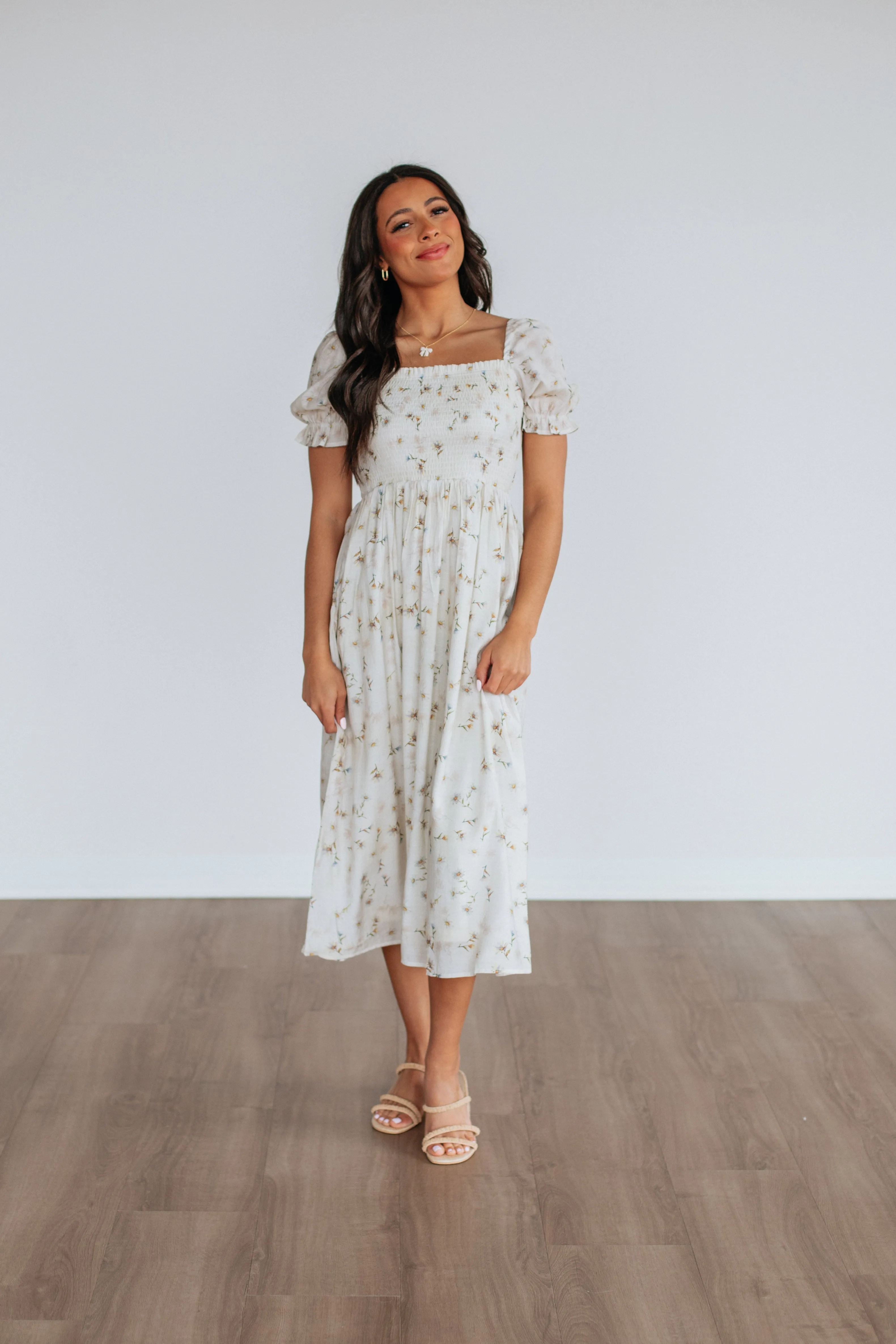 Robe mi-longue Joylin Floral - Mix Tournesol
