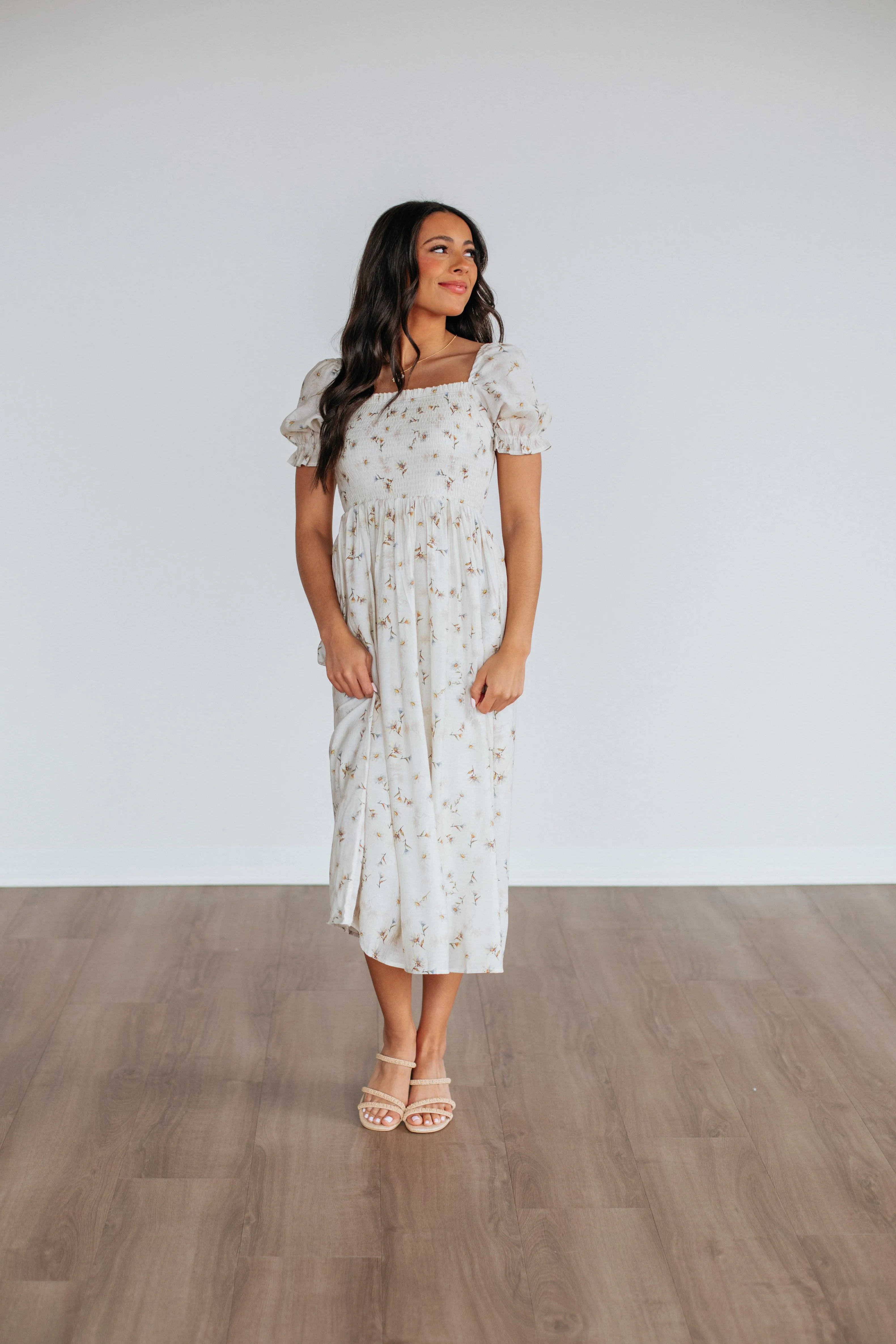 Robe mi-longue Joylin Floral - Mix Tournesol