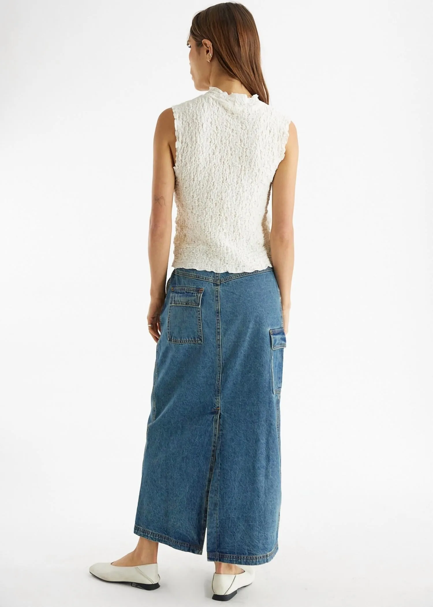 Jules Denim Jupe Longue en Bleu