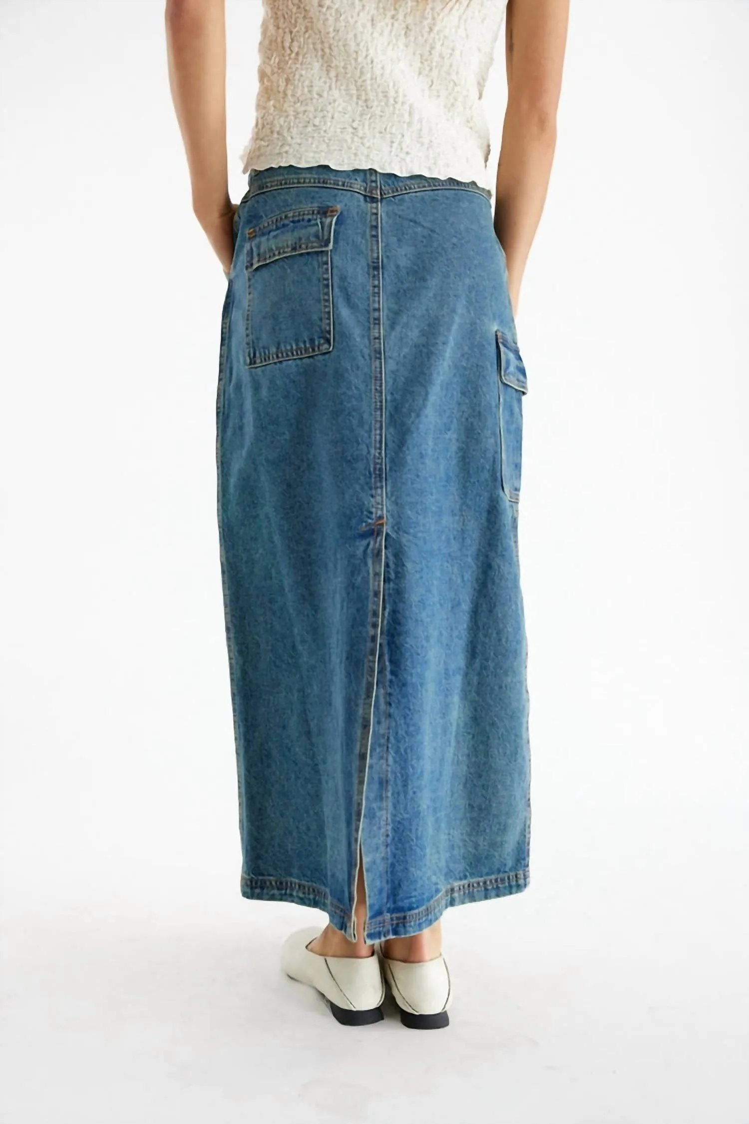 Jules Denim Jupe Longue en Bleu