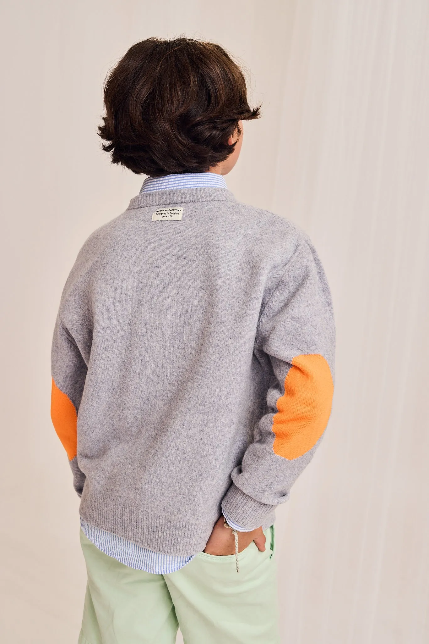 junior col rond manches courtes 000903 - oxford chiné Ao76 Vêtements Garçons Filles