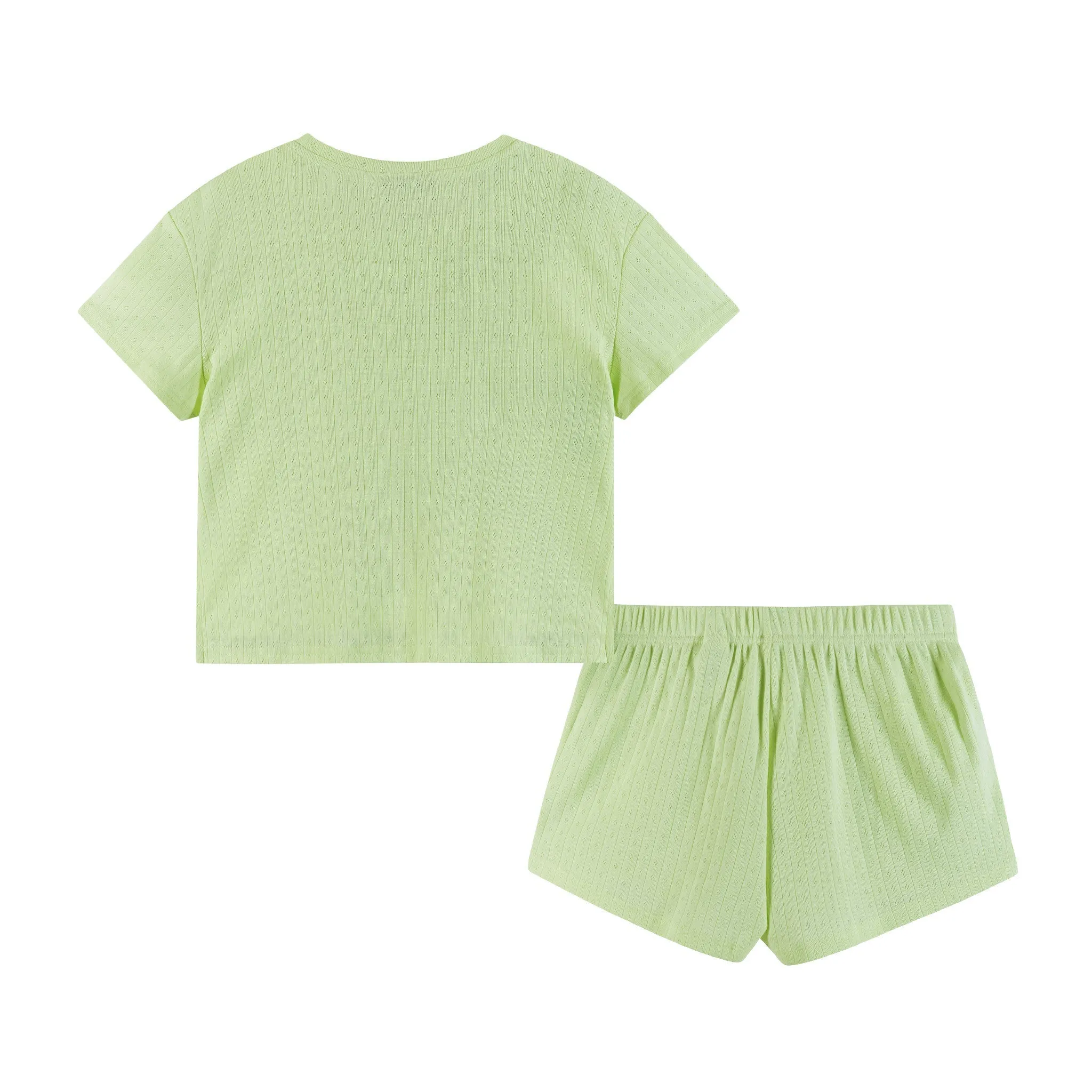 Ensemble T-shirt Pointelle et Short pour Filles Enfants (7-16 ans) | Vert Clair Babykids_Andy-Evan