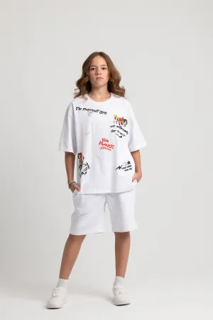 Pyjama en coton pour filles – Blanc