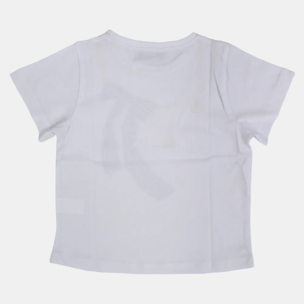 T-shirt en coton blanc à manches courtes pour filles – Doux et élégant pour un port quotidien !
