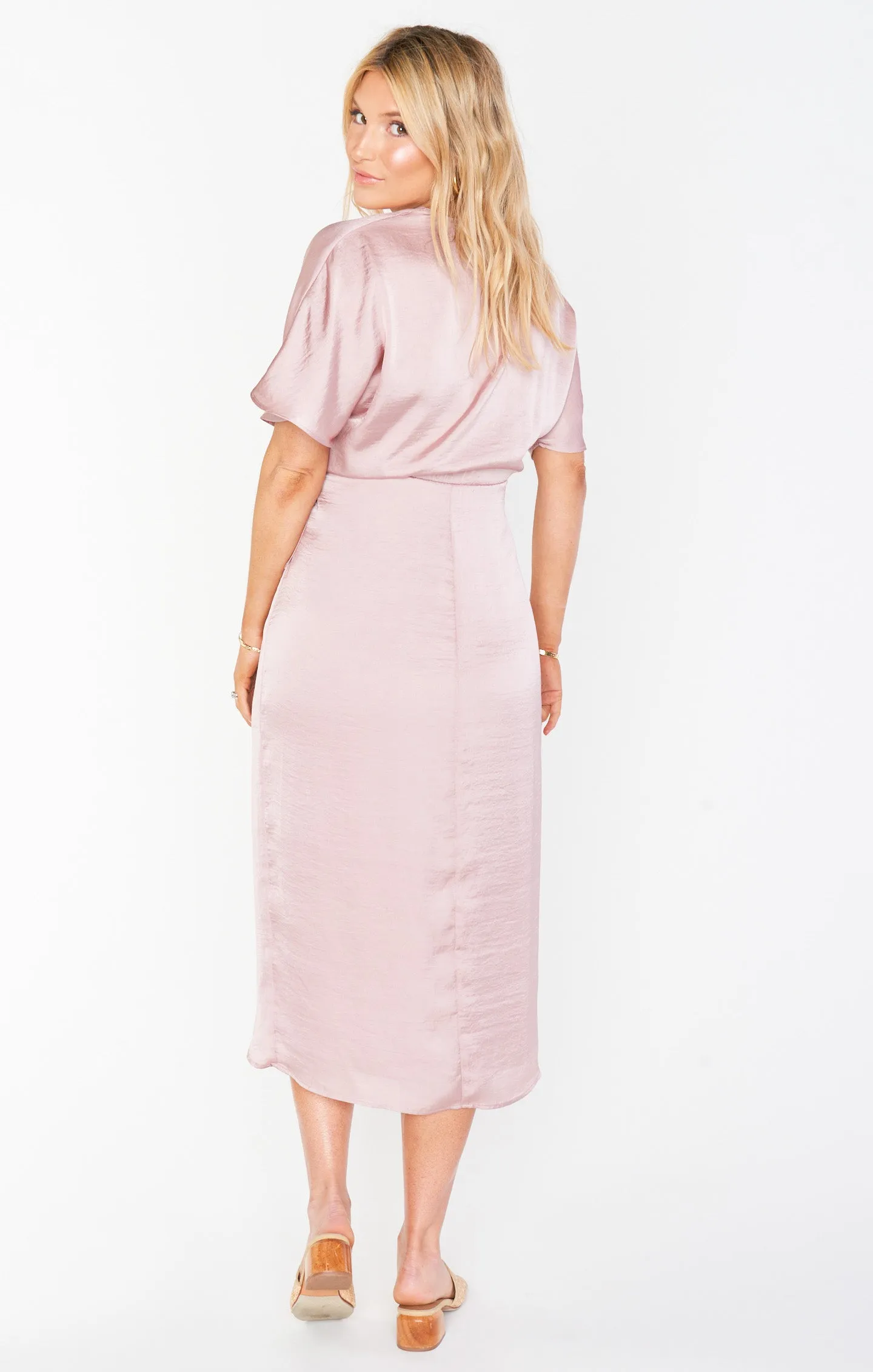 Robe enveloppante Kimora ~ Satin soyeux Mauve