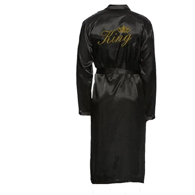 Robe de bain Roi et Reine Kimono de couple Pyjamas Robes Monsieur Madame