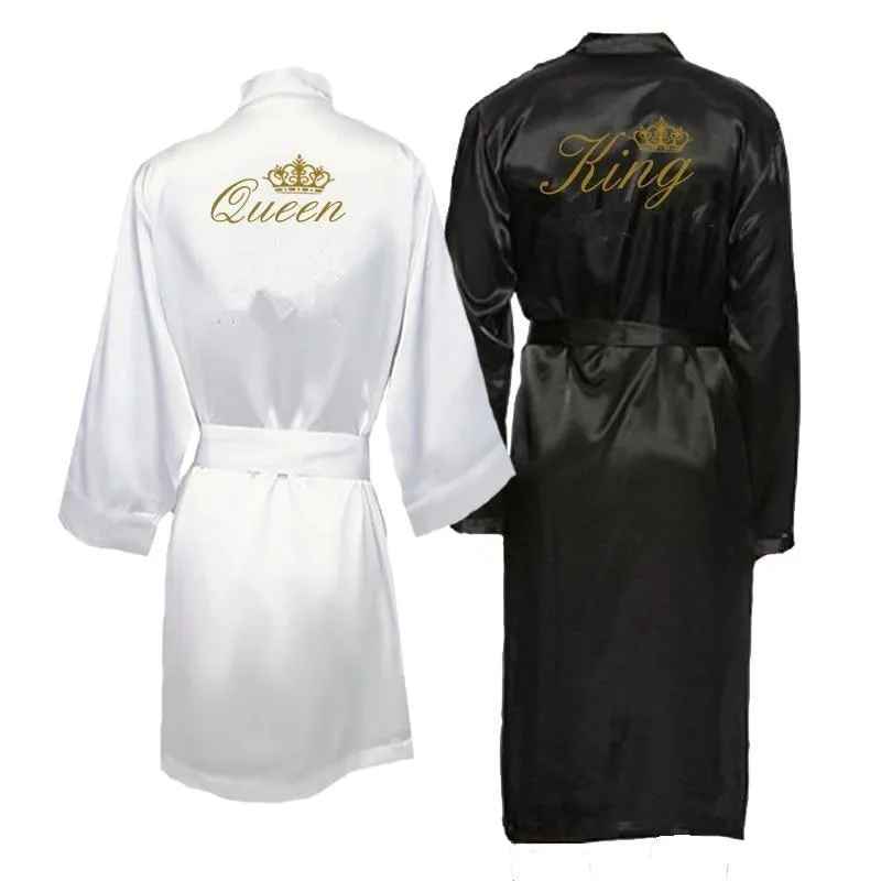 Robe de bain Roi et Reine Kimono de couple Pyjamas Robes Monsieur Madame