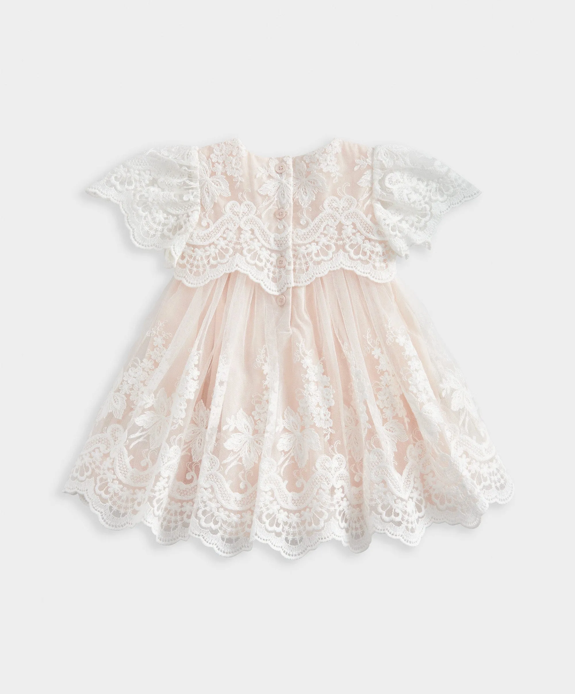 Robe à manches à volants en dentelle