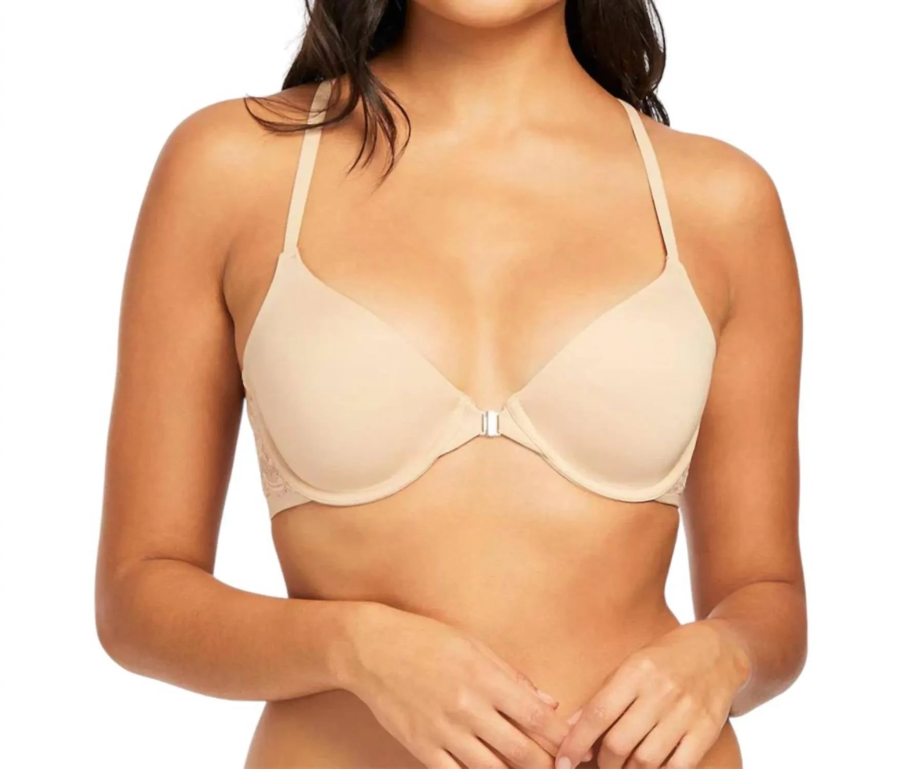 Soutien-gorge de course en dentelle couleur sable