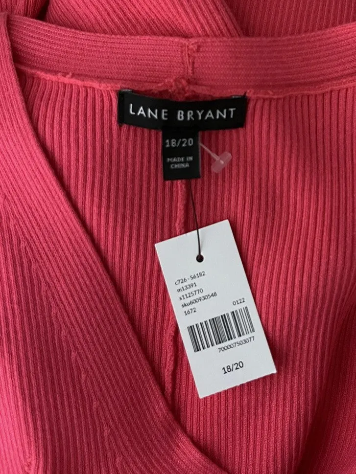 Robe côtelée néon pêche Lane Bryant taille 18W NWT