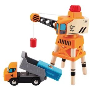 Grande grue à flèche et camion Hape