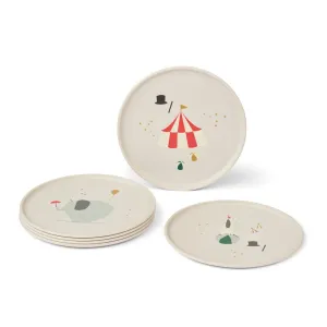 Liewood : Pack de 6 assiettes Remco - Cirque / Sable