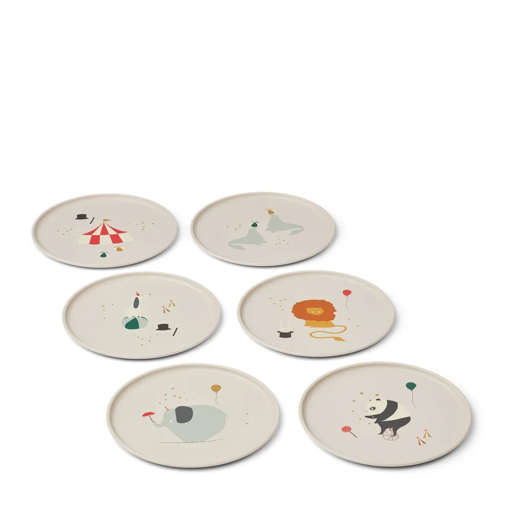 Liewood : Pack de 6 assiettes Remco - Cirque / Sable