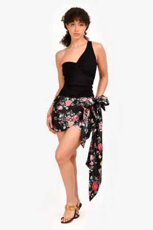 Lovers   Friends Jupe asymétrique à fleurs noires Taille XS