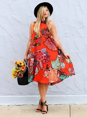 Maeve par A  Anthropologie Taille XL Robe florale multicolore orange NEUVE AVEC ÉTIQUETTE