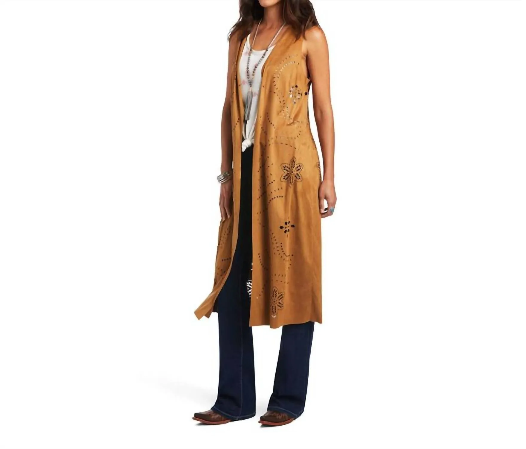 Veste en suédine Magdalena en couleur beige