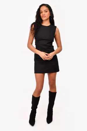 Maje Robe Mini en Jean Noir avec Découpes Taille 38