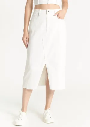 Jupe en denim stretch Marty en blanc