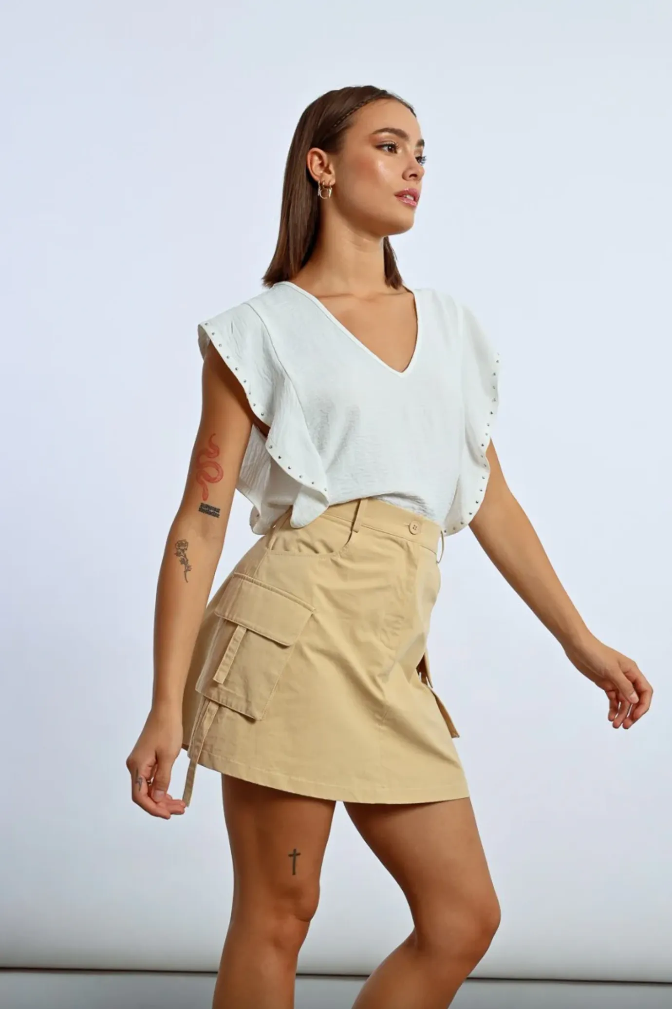 Mebh Mini Jupe avec Poches Cargo