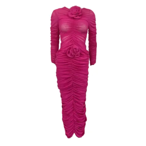 Ensemble jupe et haut en mesh ruchés avec application florale