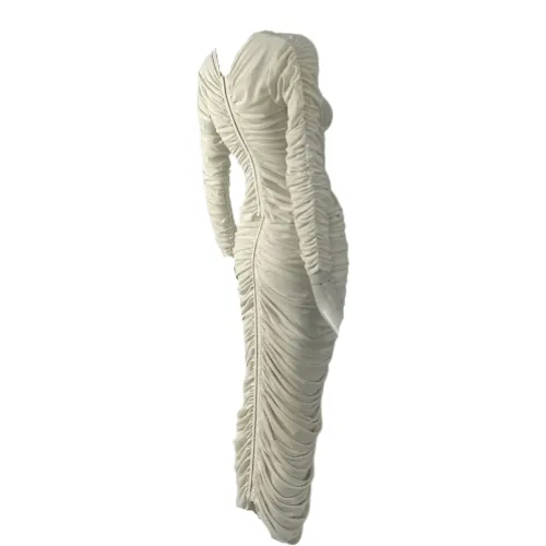 Ensemble jupe et haut en mesh ruchés avec application florale