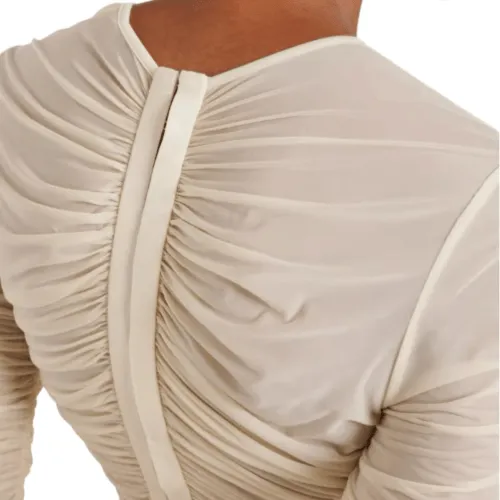 Ensemble jupe et haut en mesh ruchés avec application florale