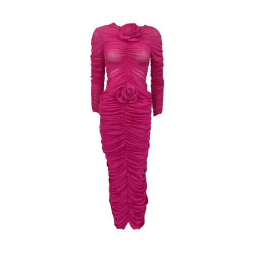 Ensemble jupe et haut en mesh ruchés avec application florale