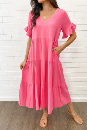 Robe Michelle Midi - Couleurs Vives d'Été