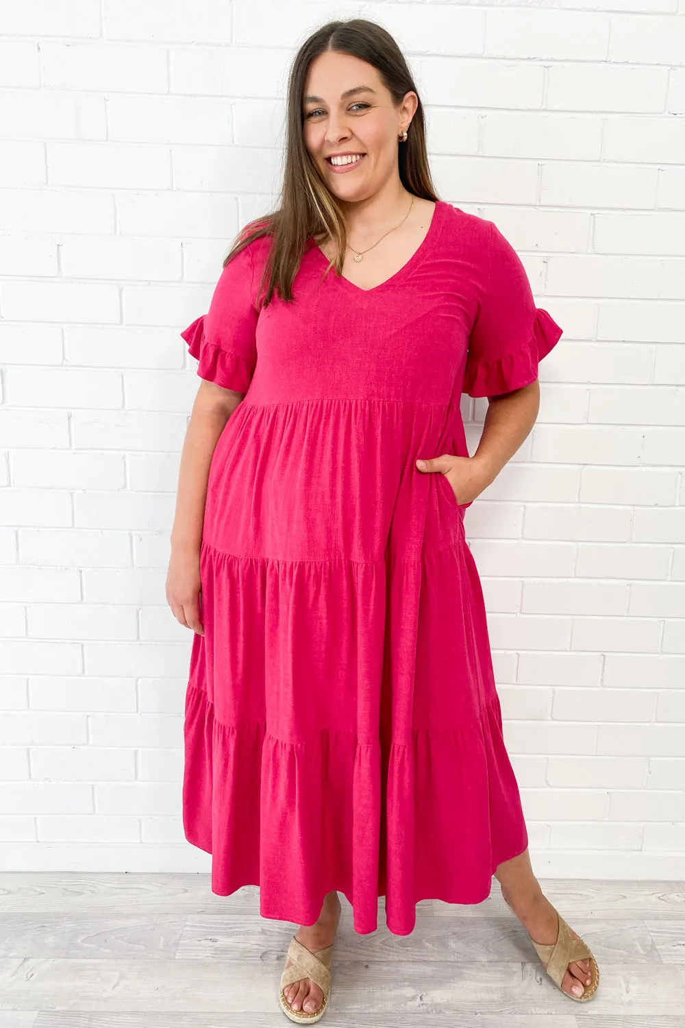 Robe Michelle Midi - Couleurs Vives d'Été