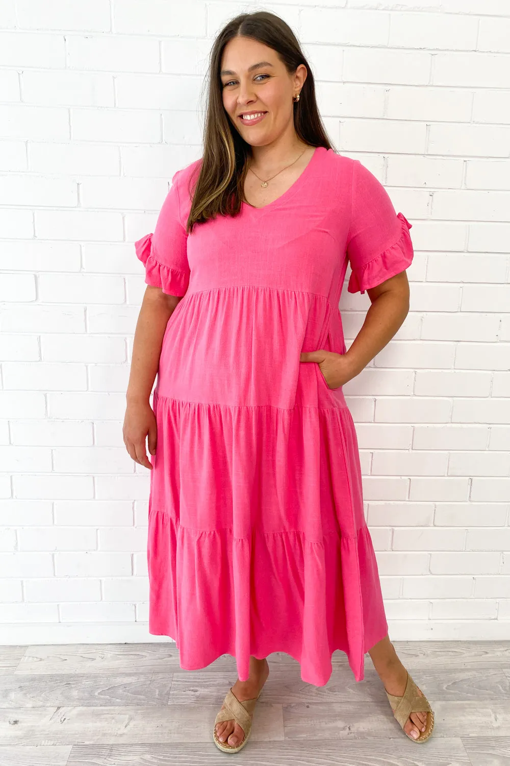 Robe Michelle Midi - Couleurs Vives d'Été