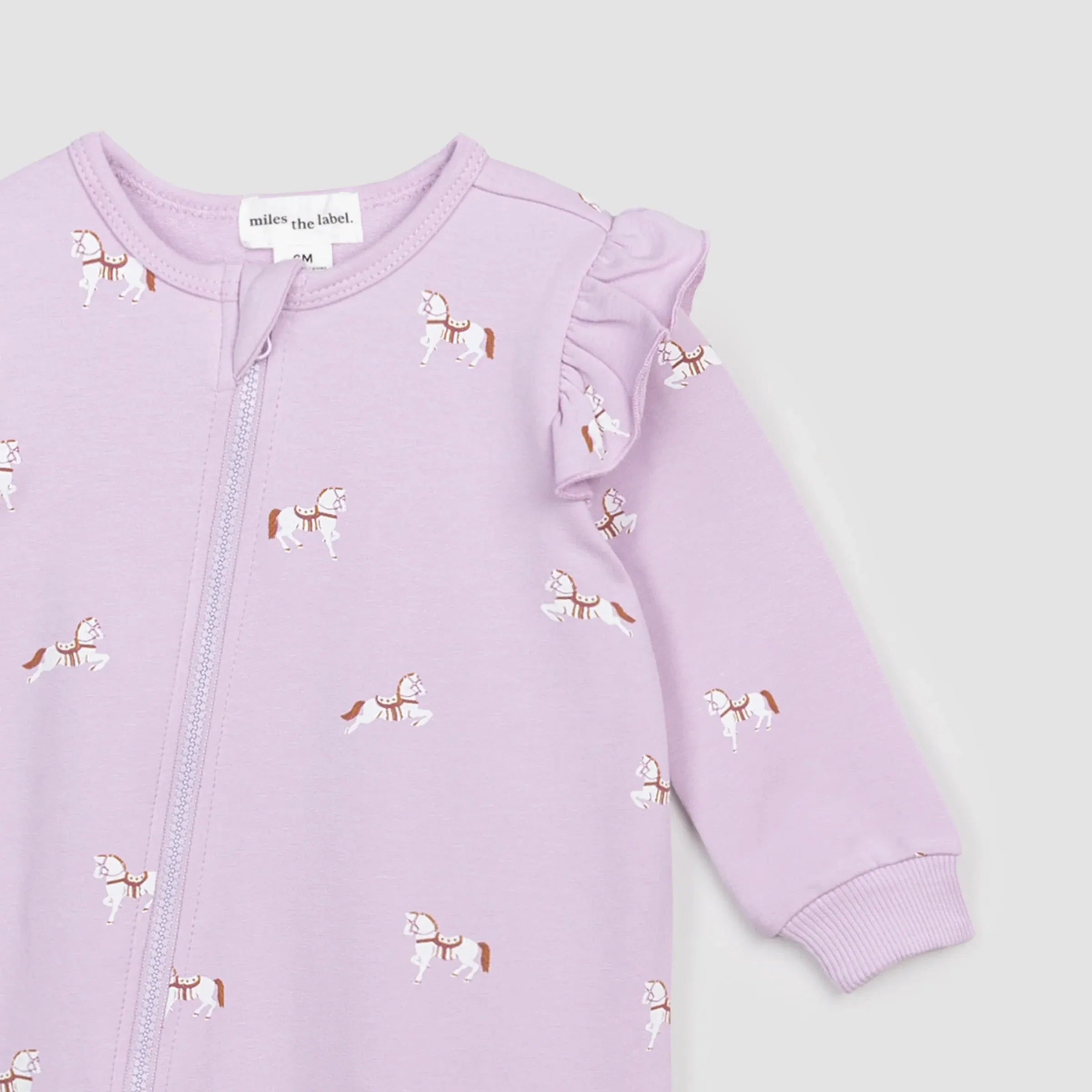MILES THE LABEL Combinaison à volants imprimée Filly sur fond Orchidée