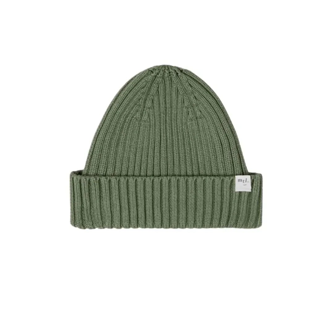 Bonnet bébé côtelé MILES THE LABEL 3-9m - Vert lichen