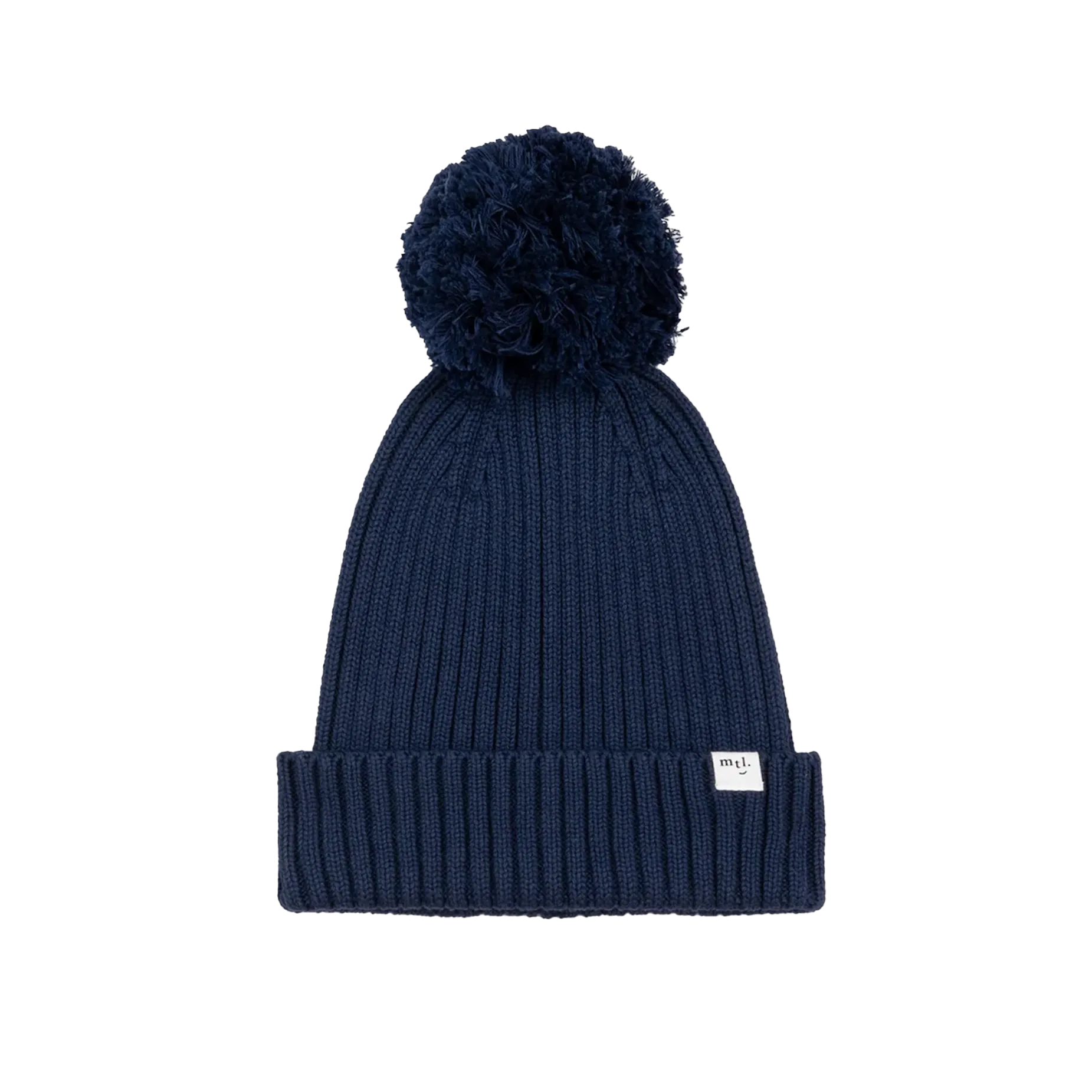 MILES THE LABEL Bonnet bébé à côtes avec pompon 3-9m - Marine