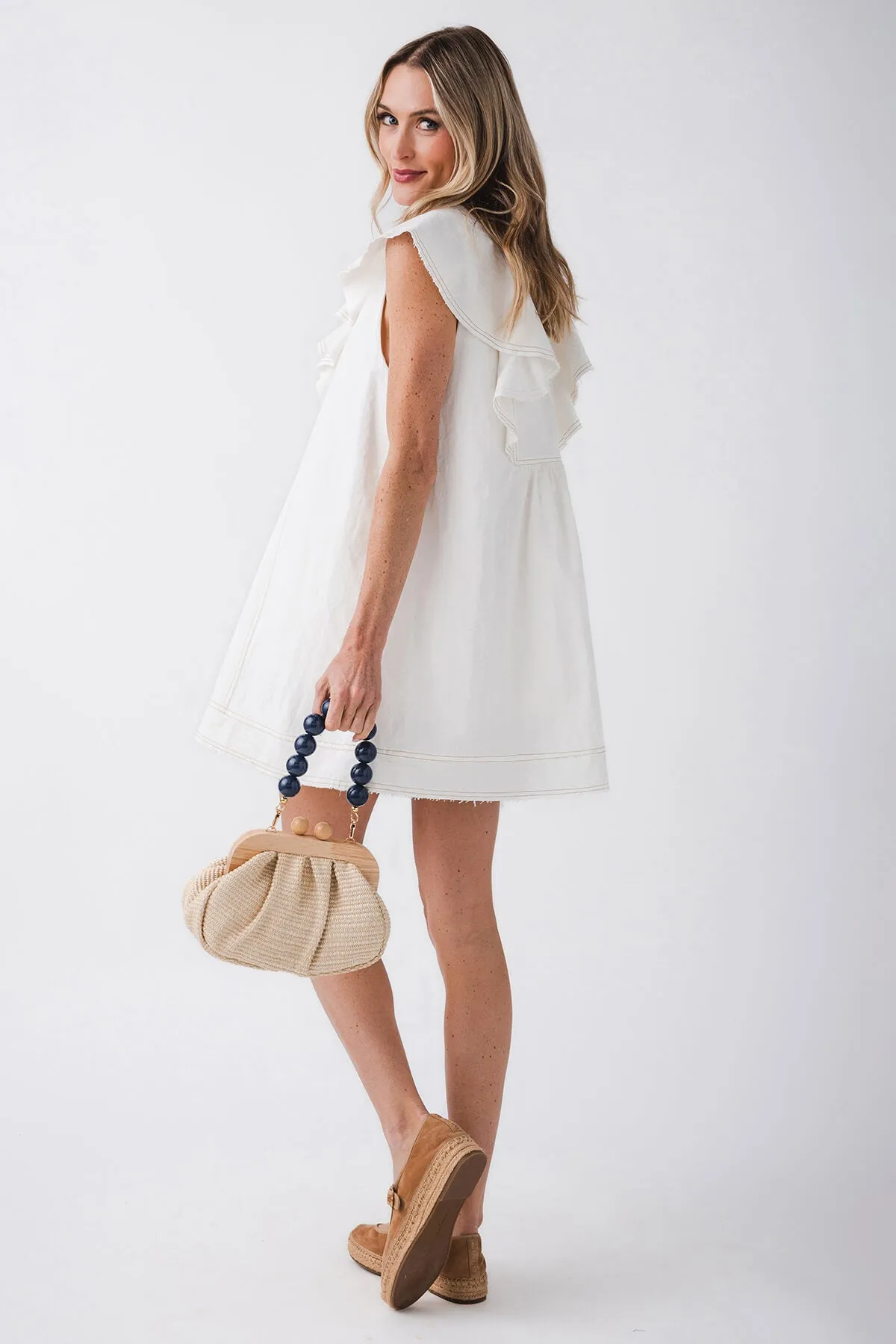 Robe Miou Muse à encolure en V et volants mini