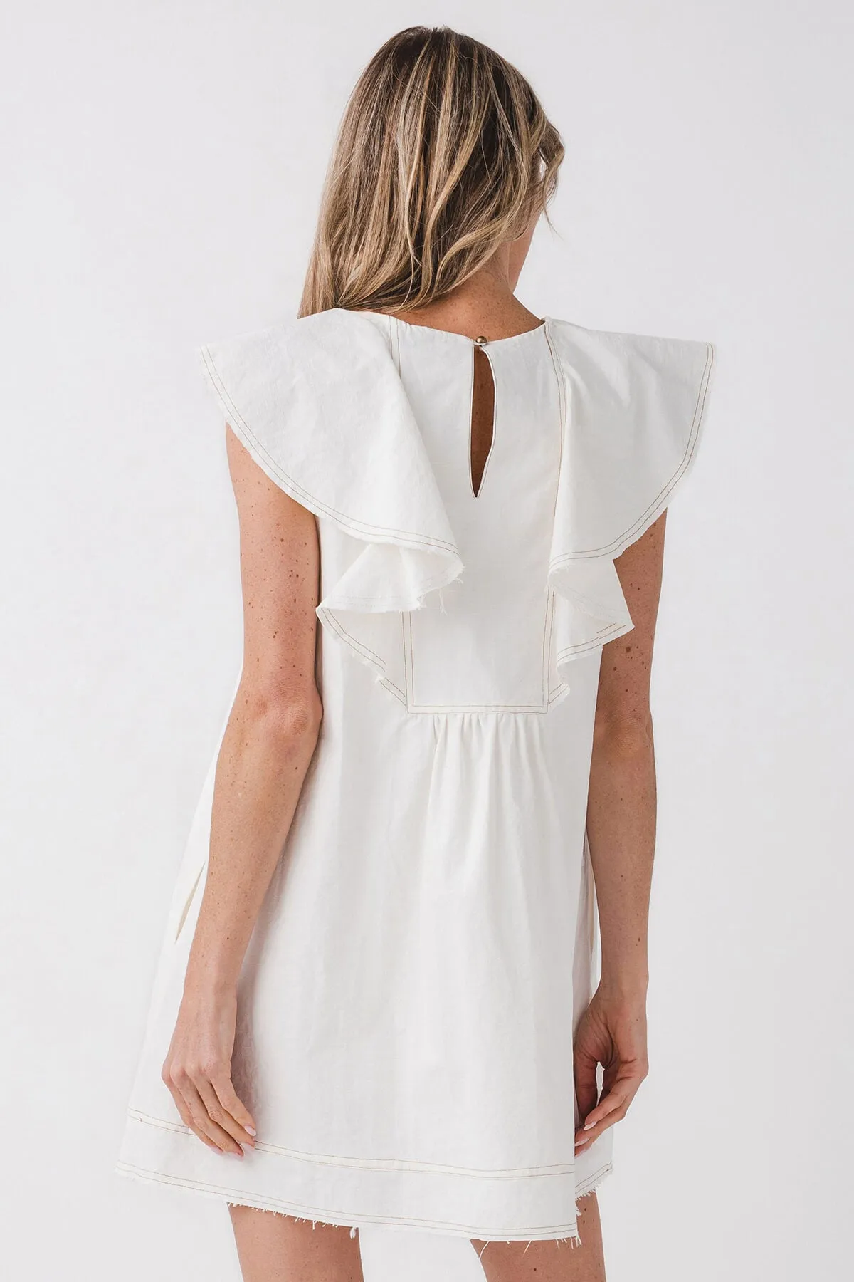 Robe Miou Muse à encolure en V et volants mini