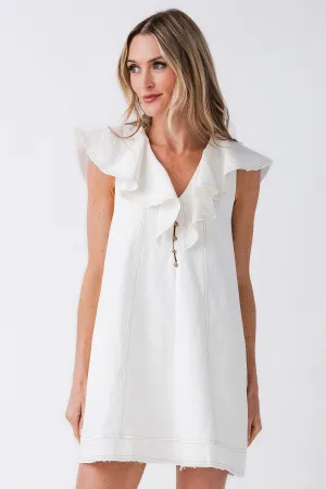 Robe Miou Muse à encolure en V et volants mini