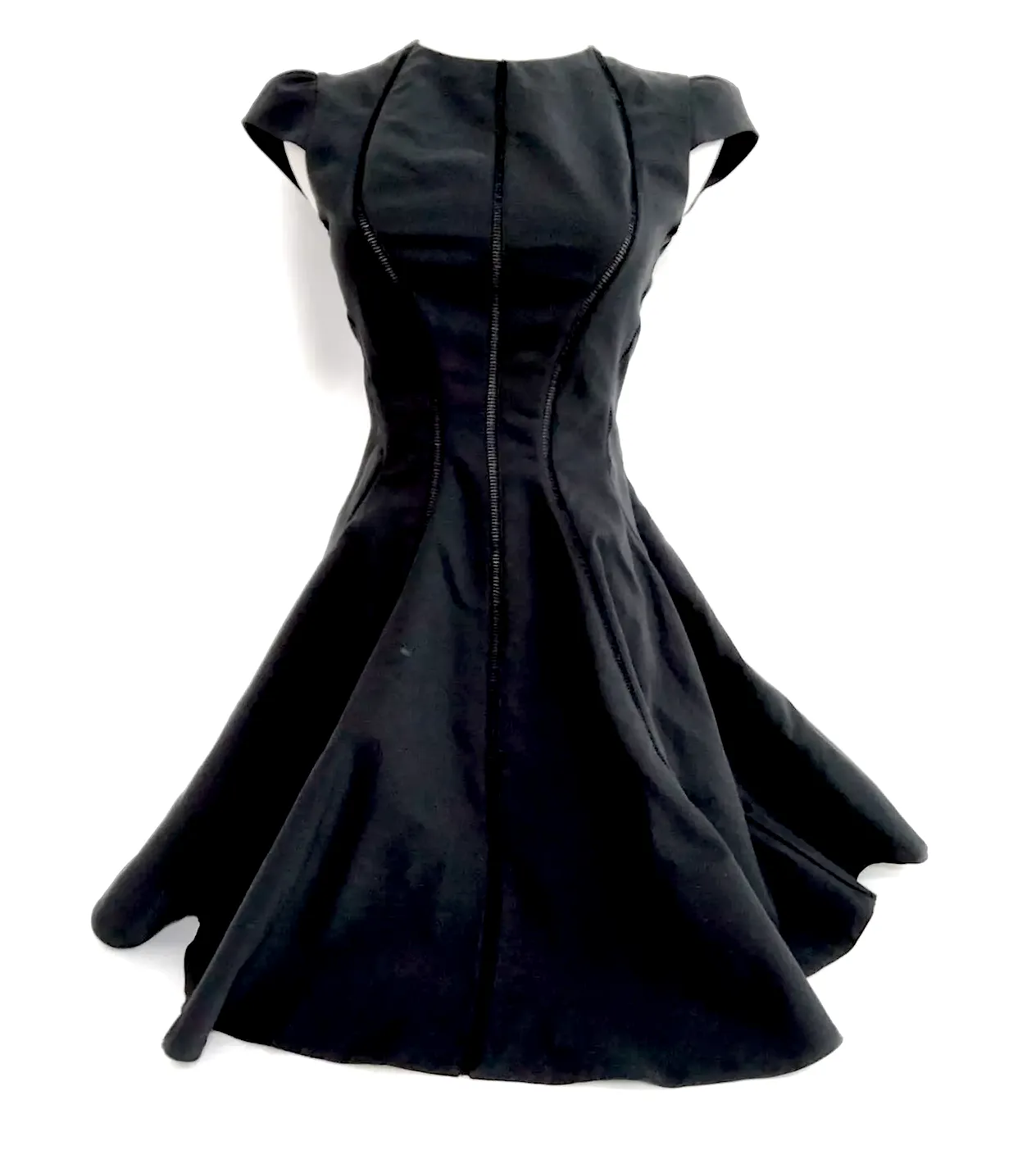 Miu Miu Italie. Robe en polyester noir, coton et nylon