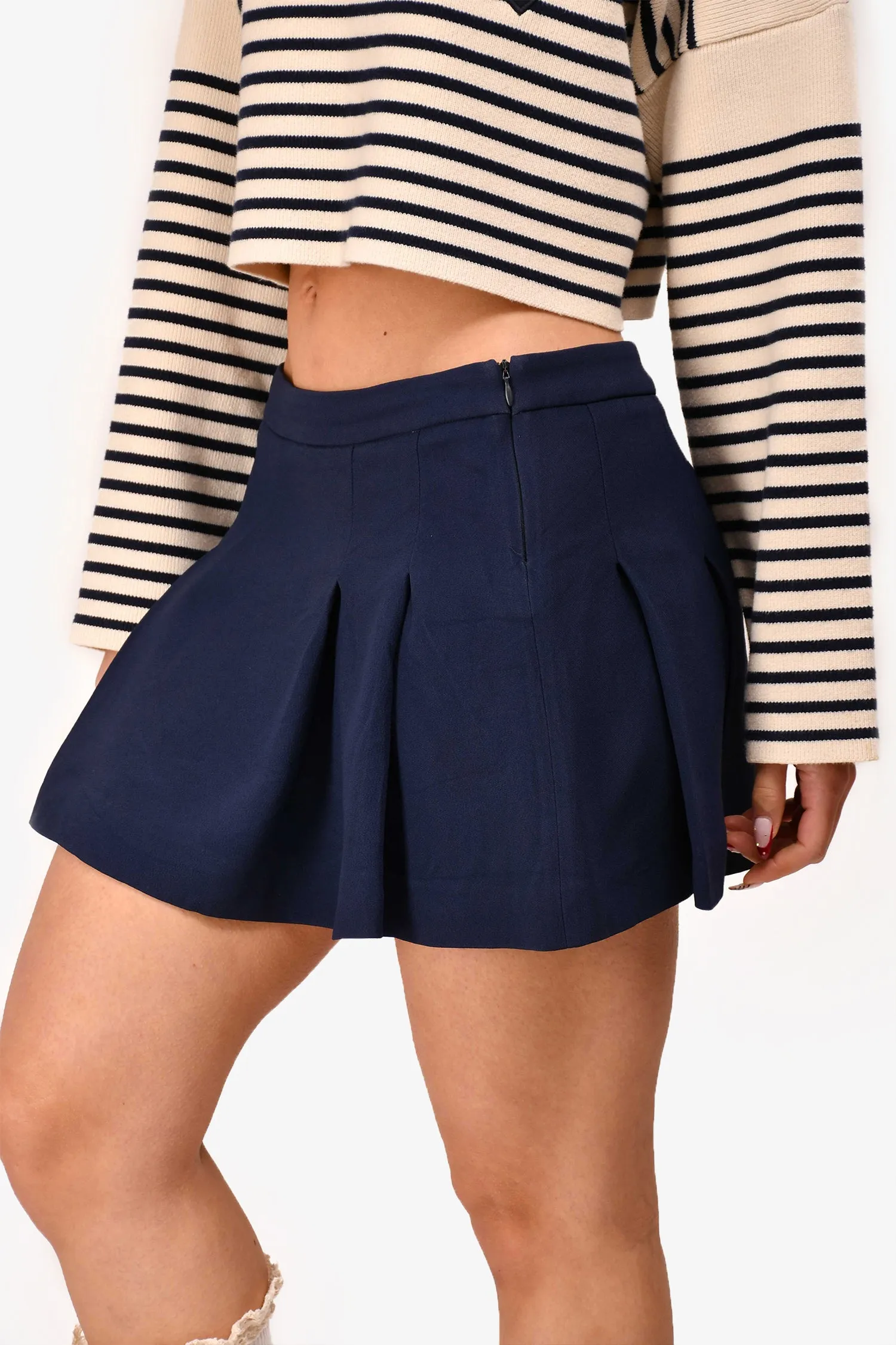 Miu Miu Jupe plissée mini bleu marine Taille 40