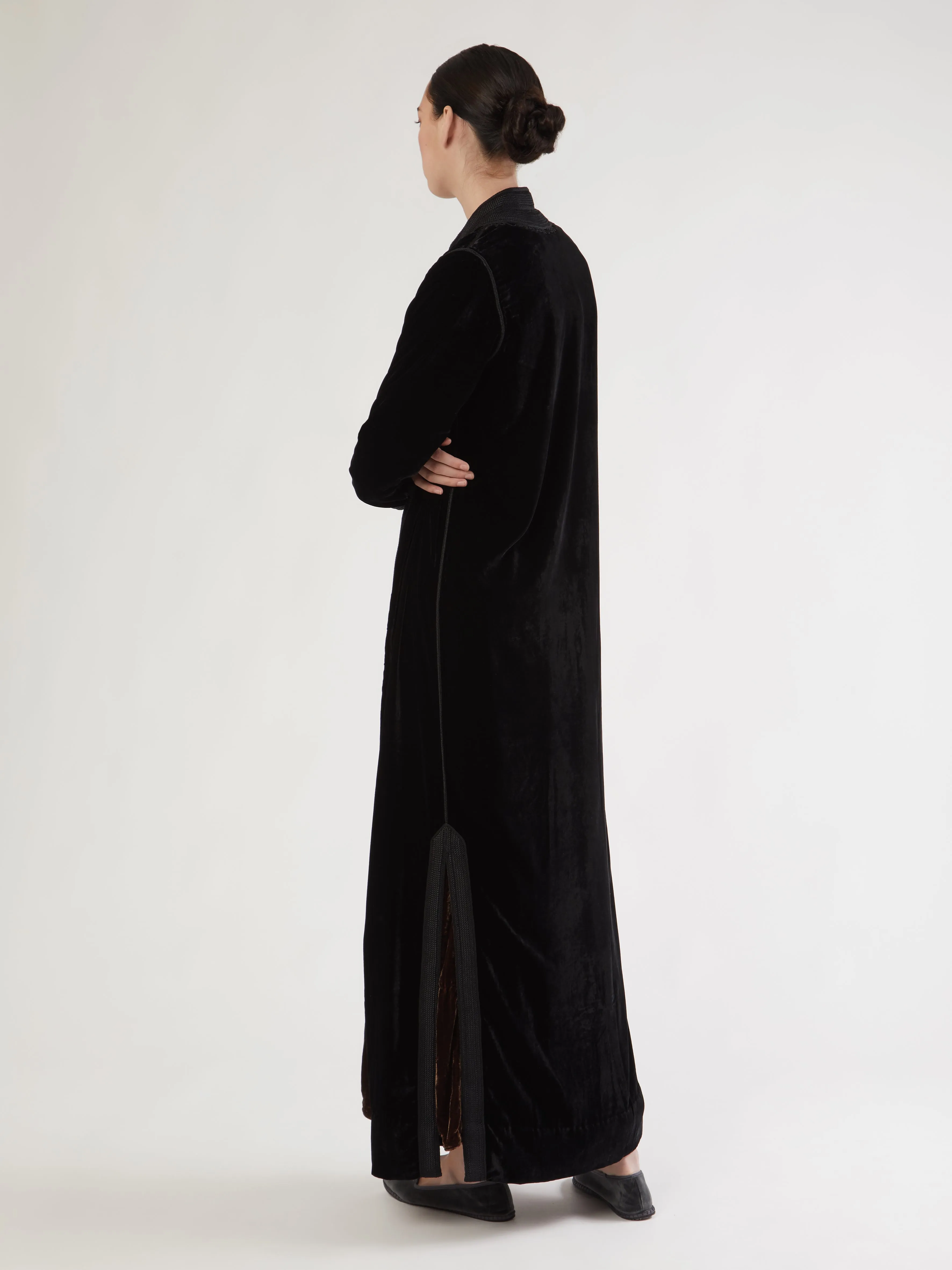 Robe longue en velours marocaine