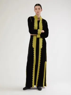 Robe longue en velours marocaine