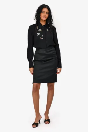 Moschino Cheap & Chic Jupe mi-longue en coton noir Taille 6